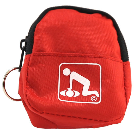 CPR Red Beltloop Keychain Backpack with Faceshield, Gloves, and Cleansing Wipes - First Aid
