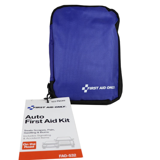 Auto First Aid Kit, 104 Pieces, Softsided bag