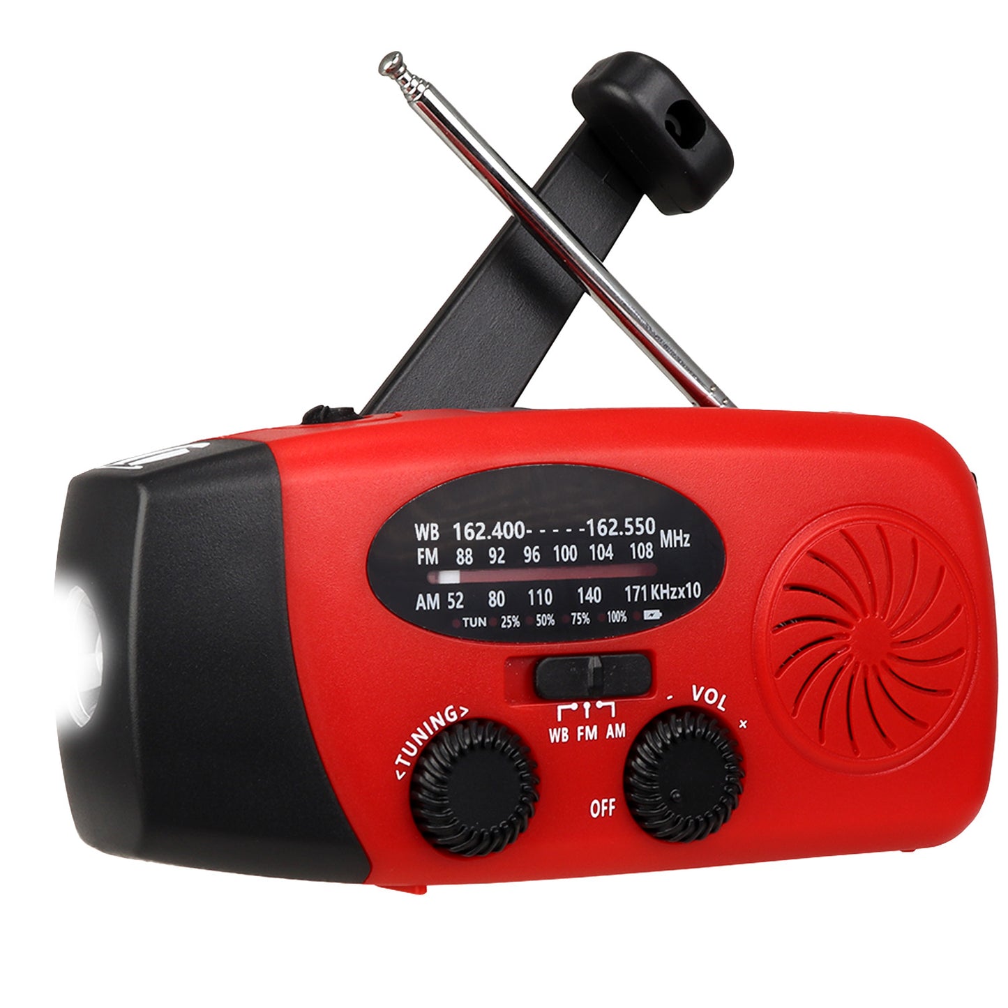 Solar and Crank Powered Radio and Flashlight - Light & Communication