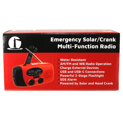 Solar and Crank Powered Radio and Flashlight - Light & Communication