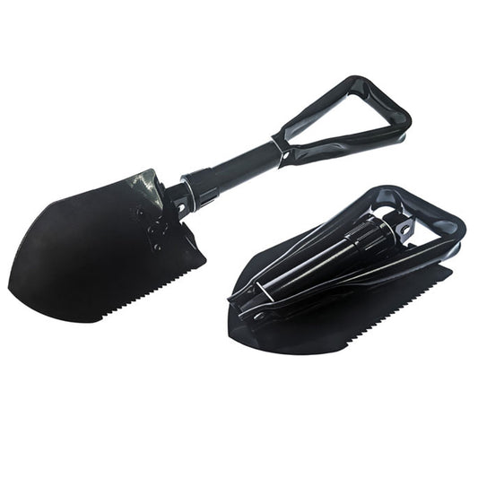23 Black Tri-Fold Serrated Shovel W/Carrying Case - Tools & Gadgets